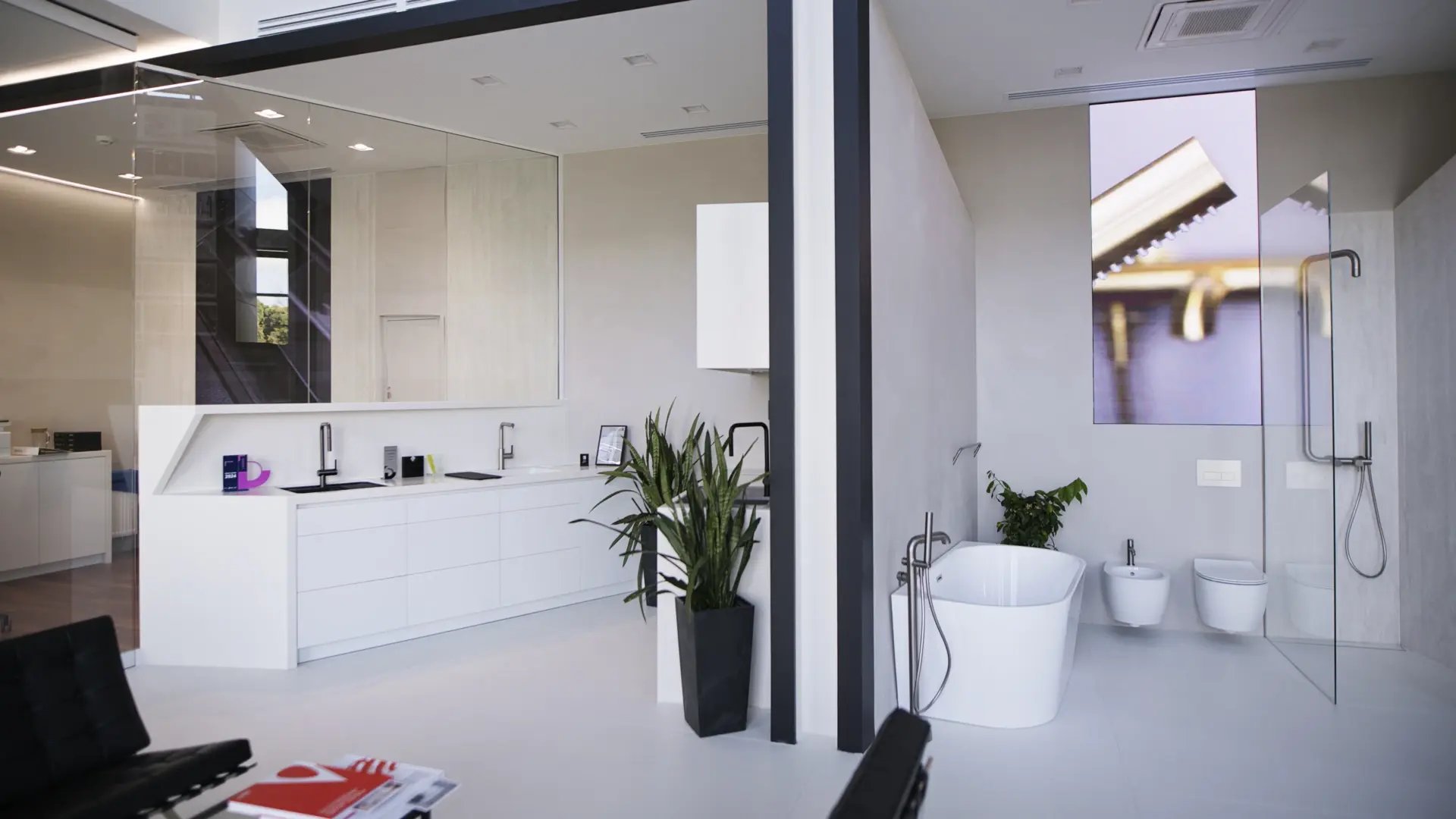 5 Ekrany ledowe wbudowane w ściany showrromu